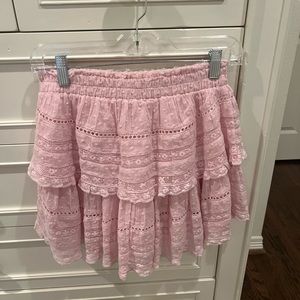 LoveShackFancy ruffle mini skirt pink